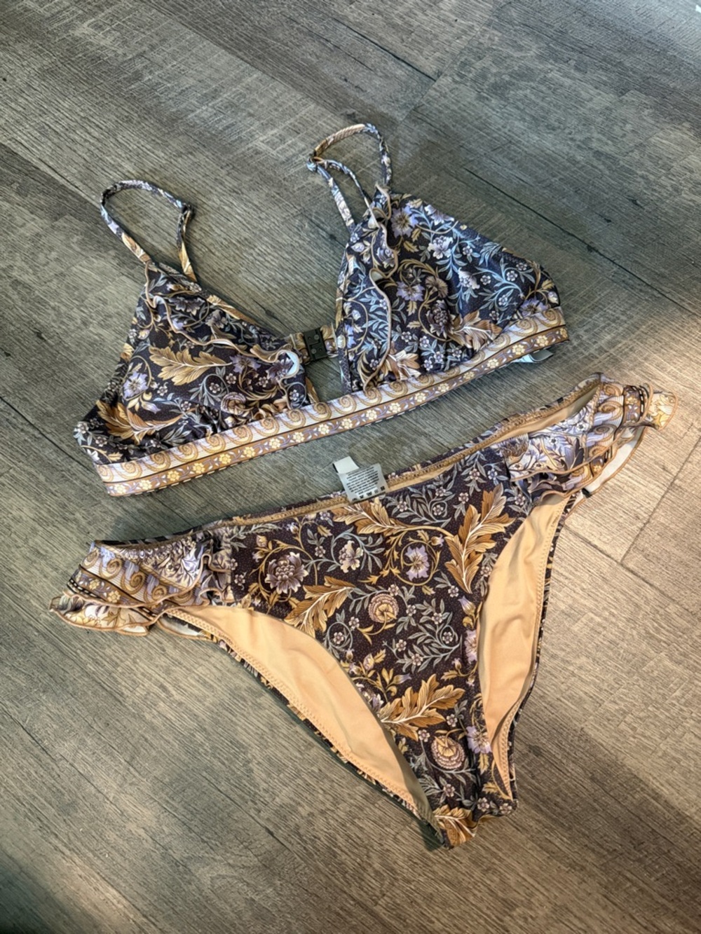 Spell the Gypsy collective Floral Ruffle Bikini Set